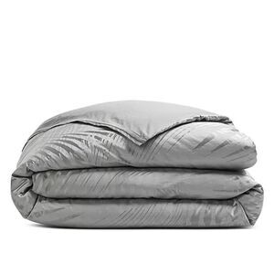 Hudson Park Collection Palmetto Cotton Silk Duvet Cover, Grey, King